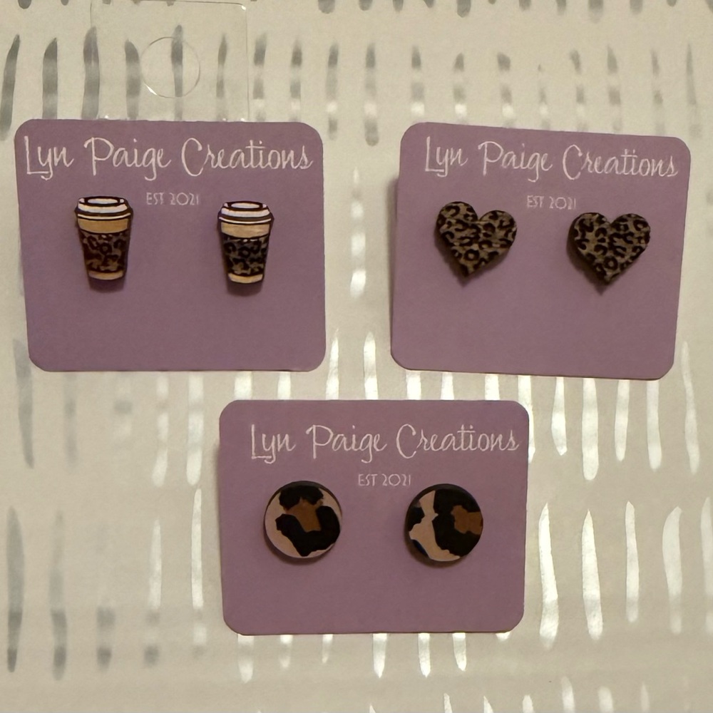Leopard Print Earrings Set